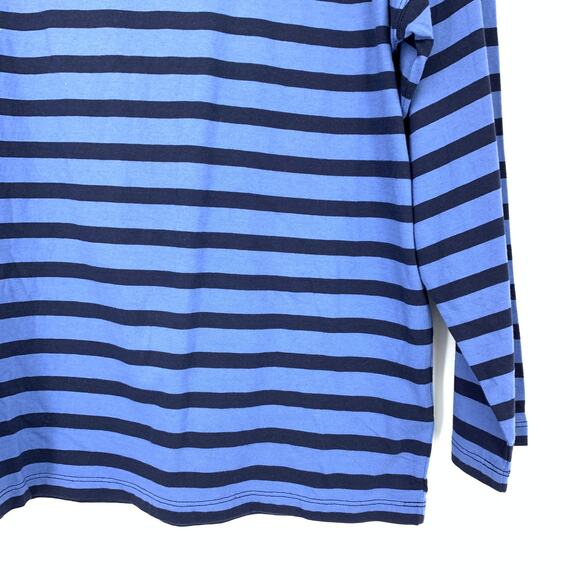 J.Crew Essential Wide Sleeve T-Shirt Womens Sz Medium Blue Two Tone Striped NEW - Picture 4 of 7